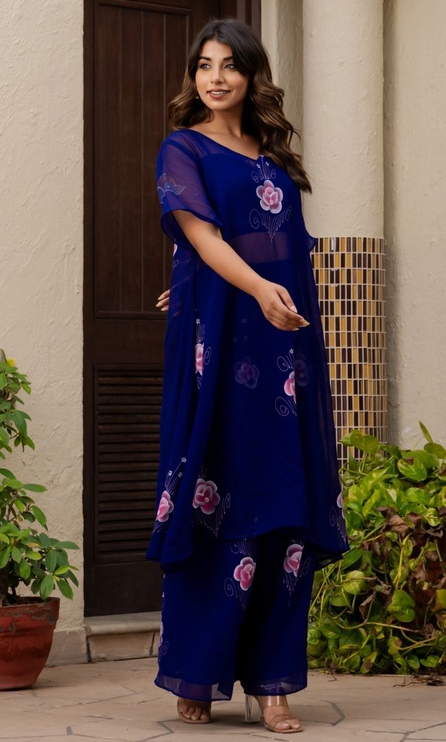 Garden Of Love Navy Blue 3 Piece Set
