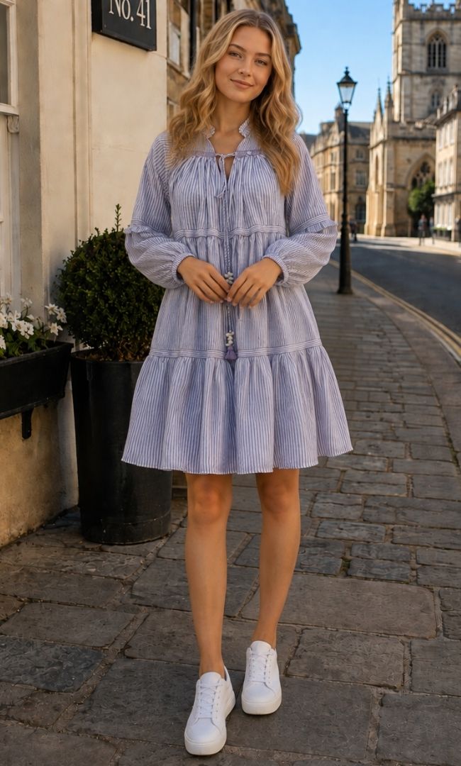 Camille Stripe Smock Dress
