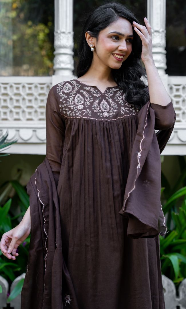Vivana Brown Suit Set