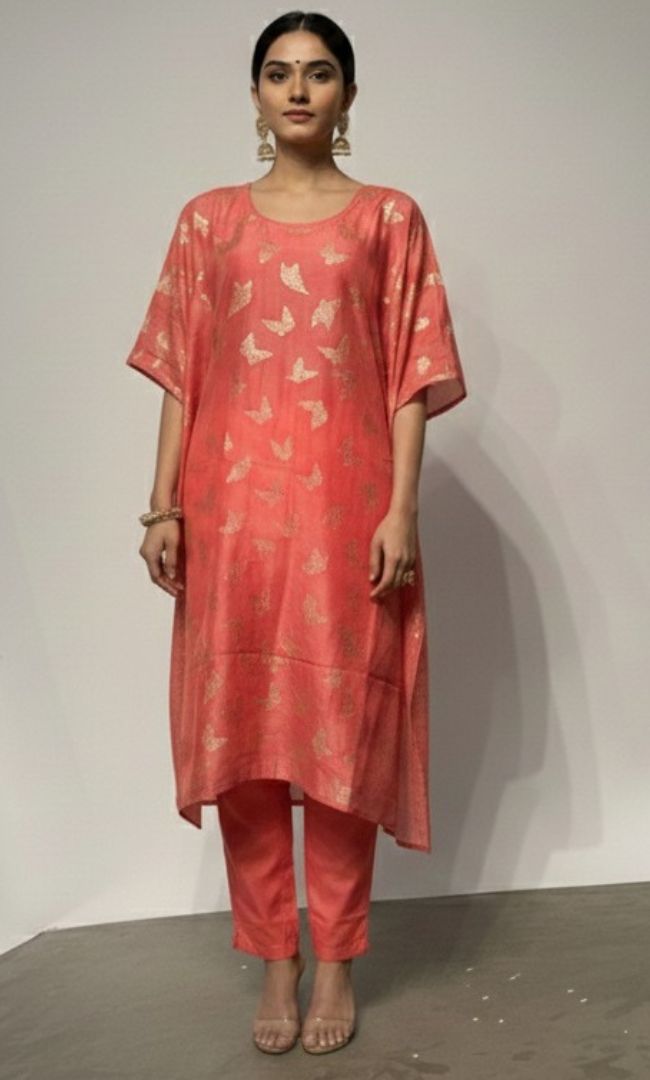 Rose Glow Zari kaftan