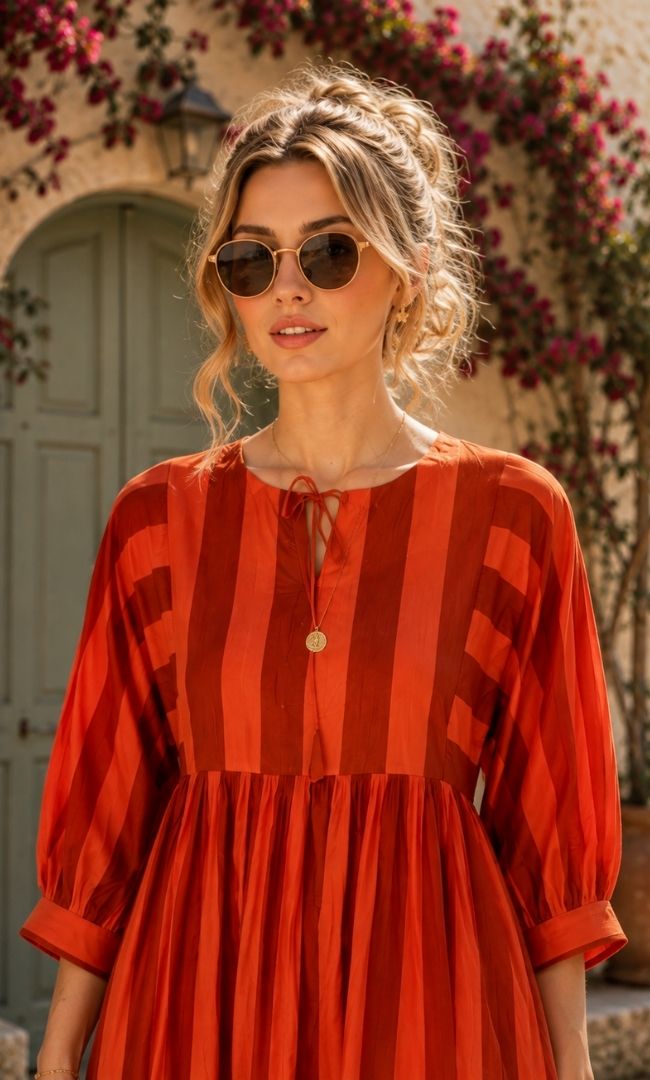 Cinnamon Stripe Maxi Dress