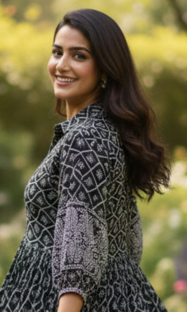 Rich Black Button Down Dress