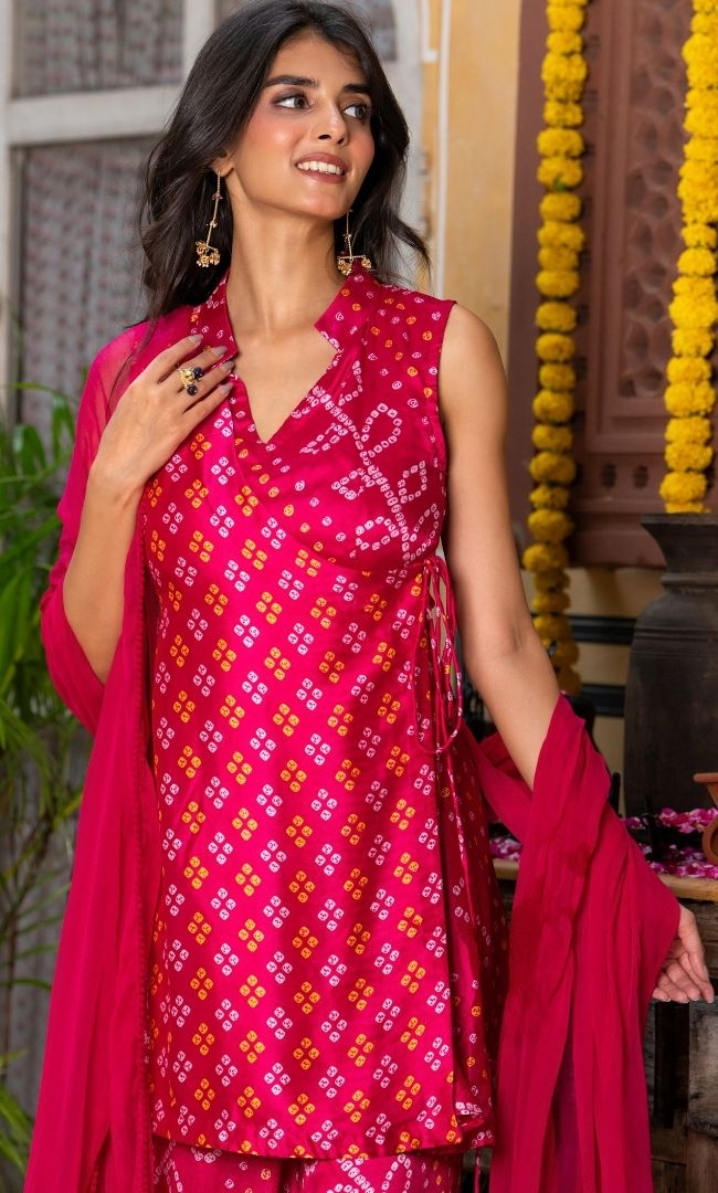 Noorani Bandhej Sharara Set