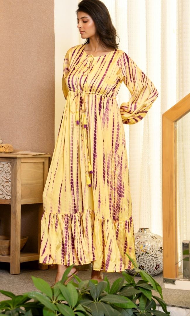 Mirage Yellow Shibori Dress