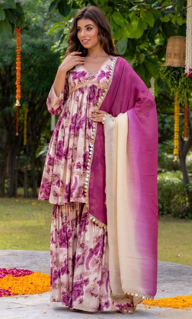 Weatherwave Wine sharara set