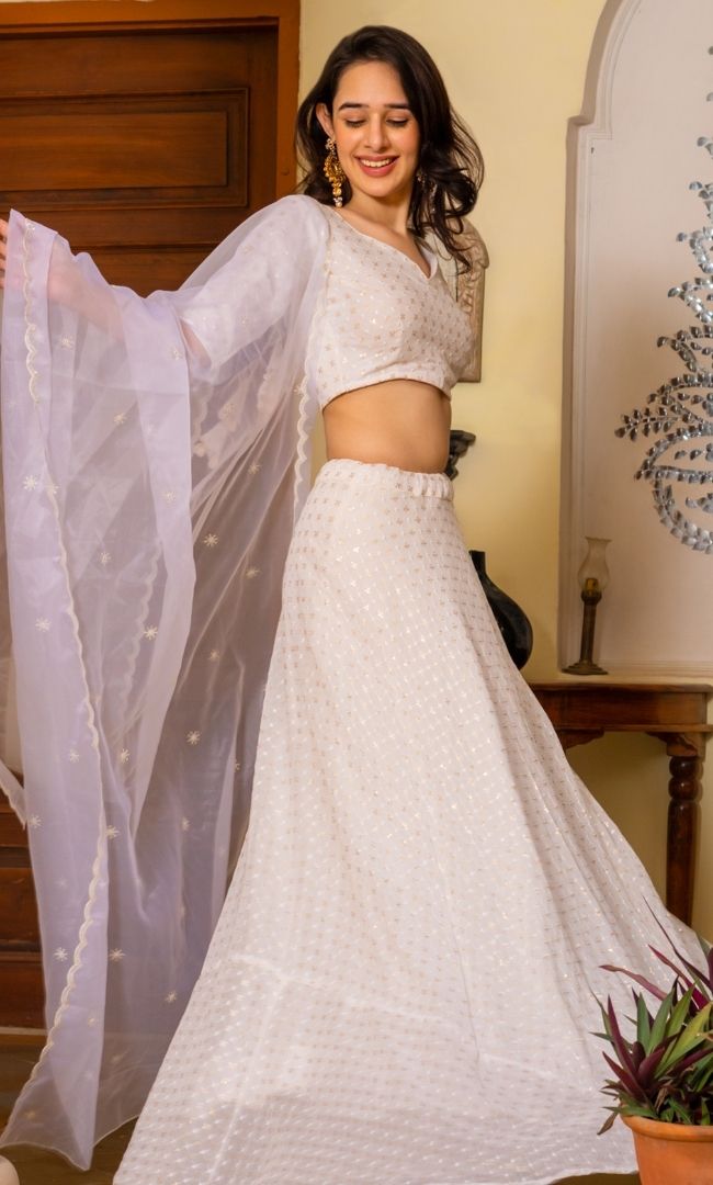 Shimmering Snowflake Lehenga Set