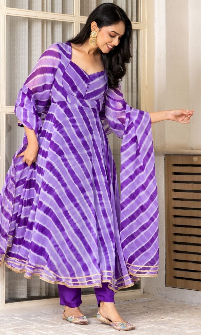 Lavanya Purple Leheriya Set