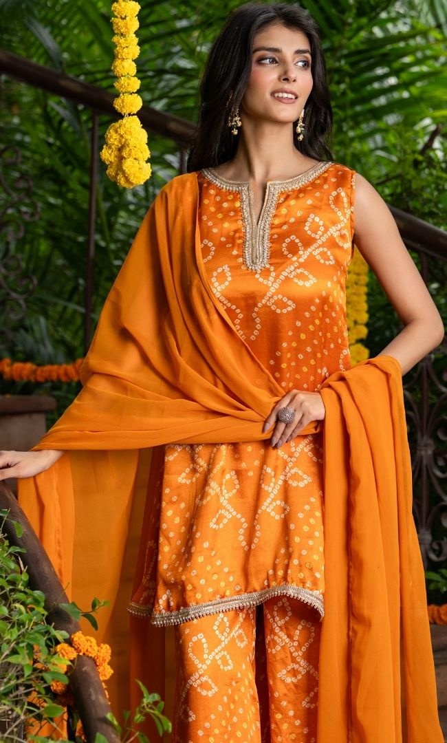 Dawnlight Bandhej Suit Set