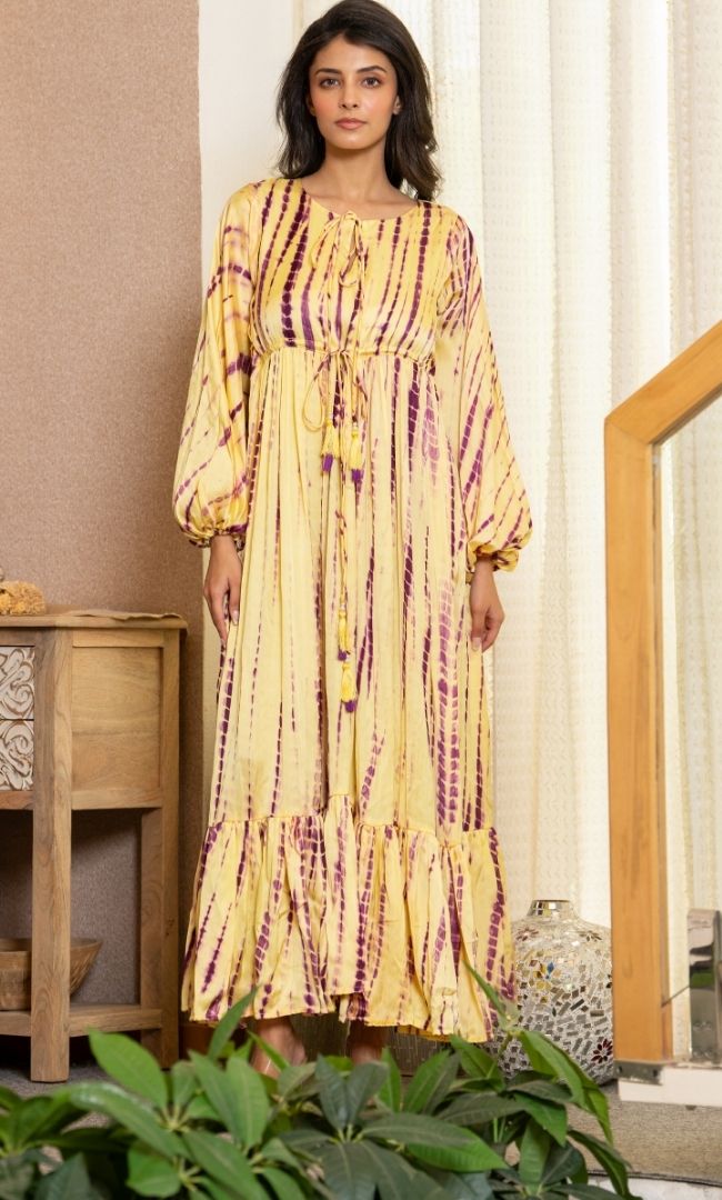 Mirage Yellow Shibori Dress