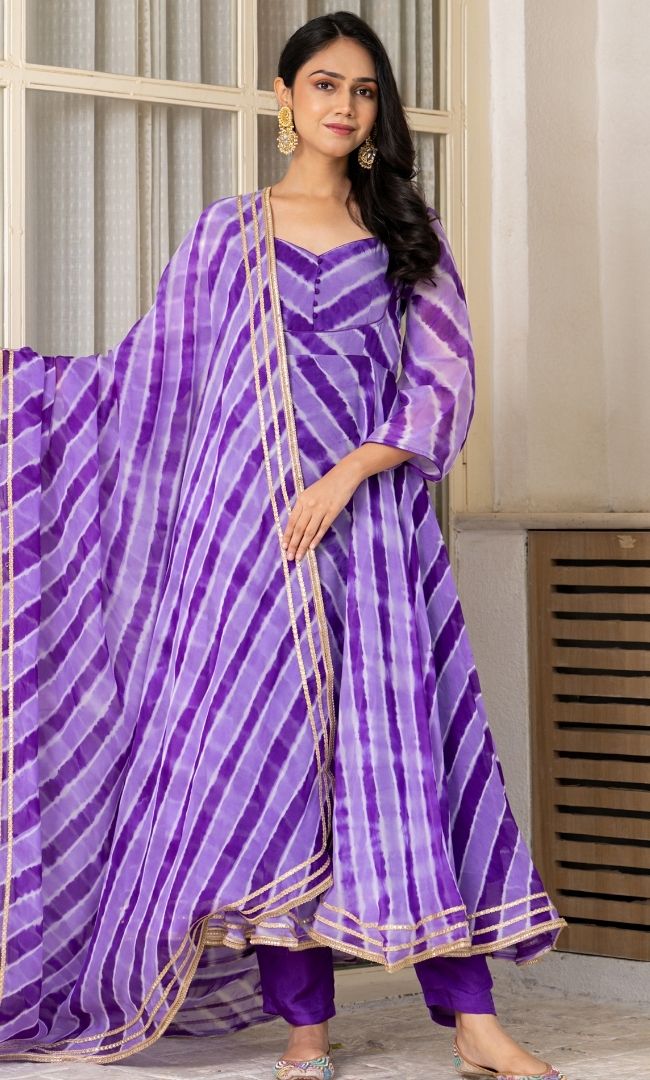 Lavanya Purple Leheriya Set