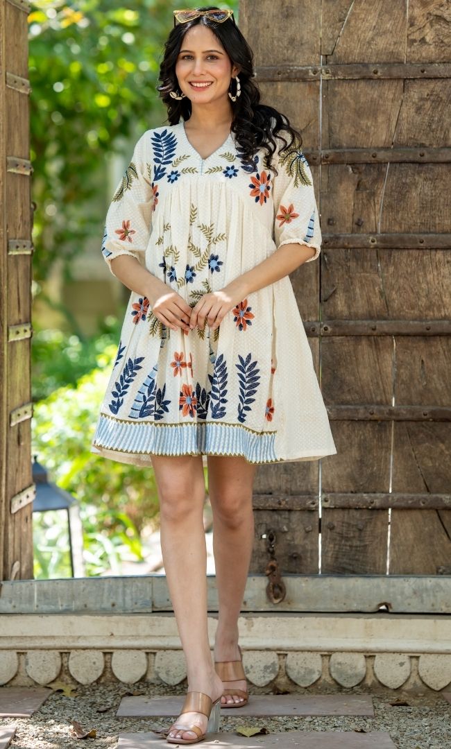 Dobby Drift Cotton Dress