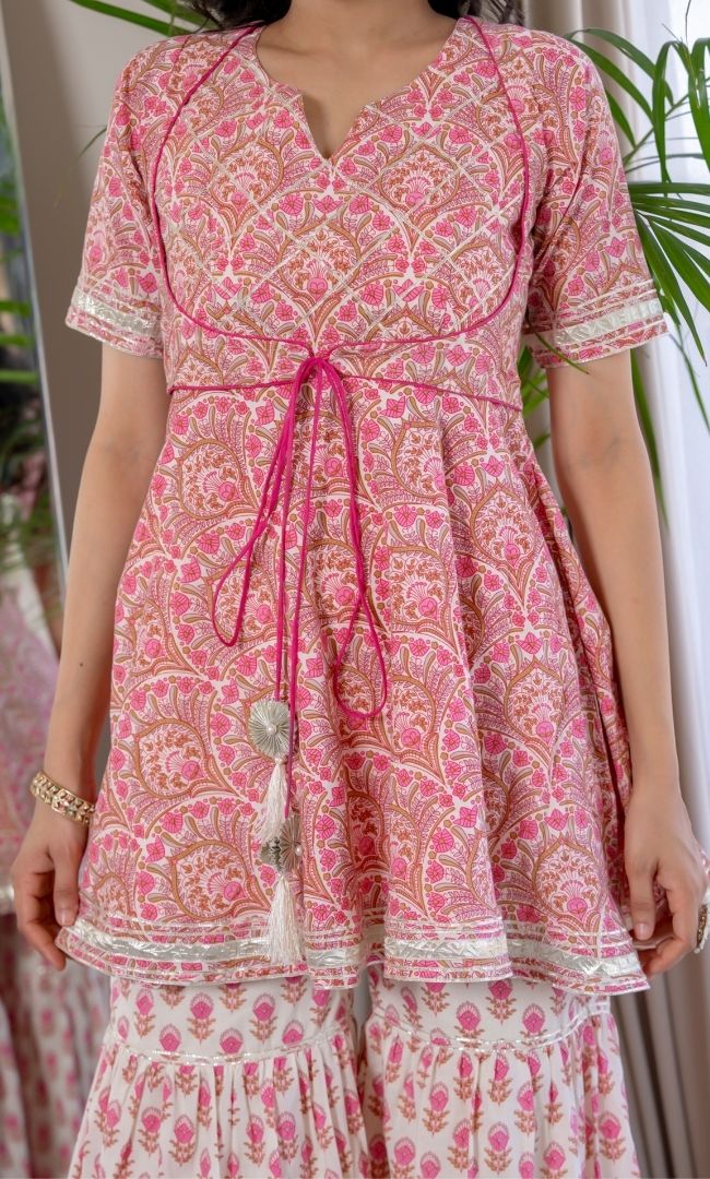 Dahlias Printed Sharara Set
