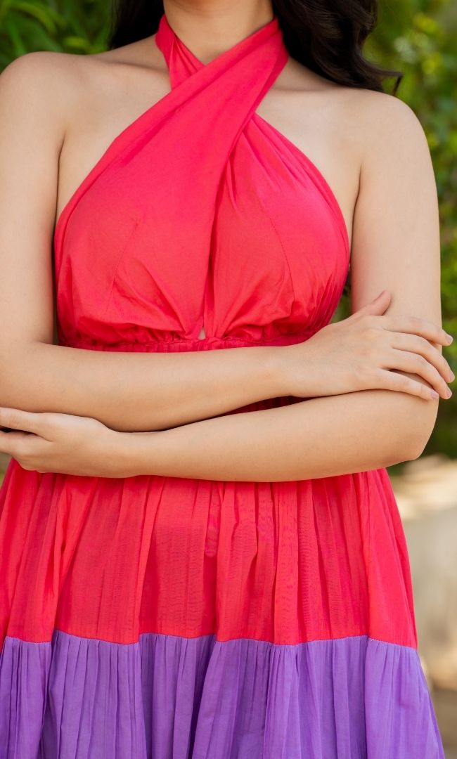 Selena Wrap Halter Neck Dress