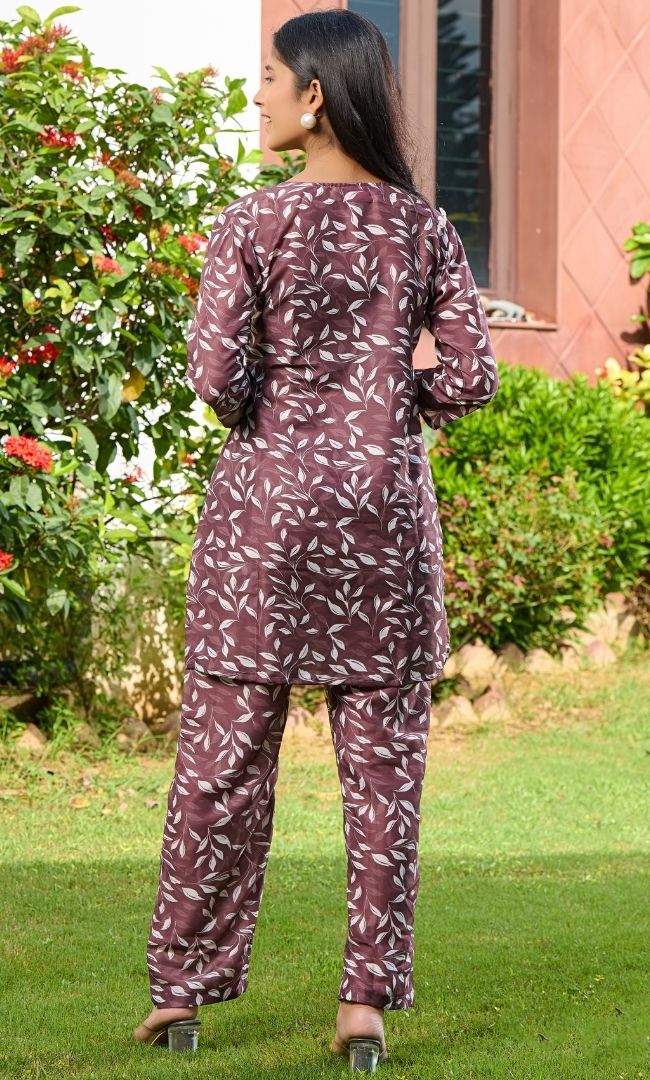 Brown Printed Rozana Set