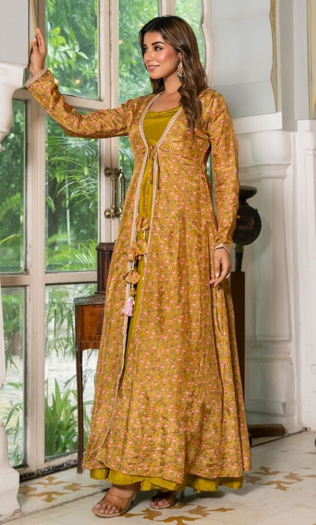 Orlina Green Anarkali Set