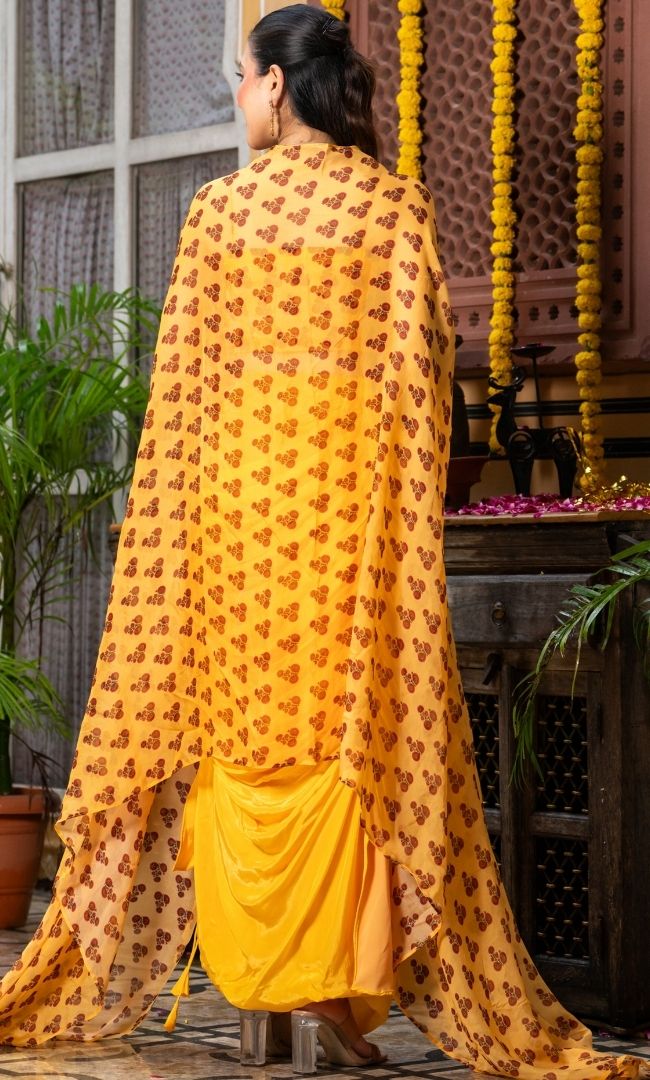 Veyora Yellow Skirt Set