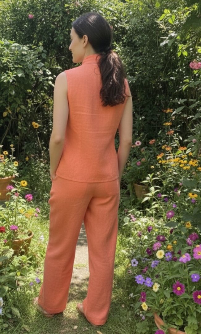 Coral Breeze Cotton Linen Co-Ord Set