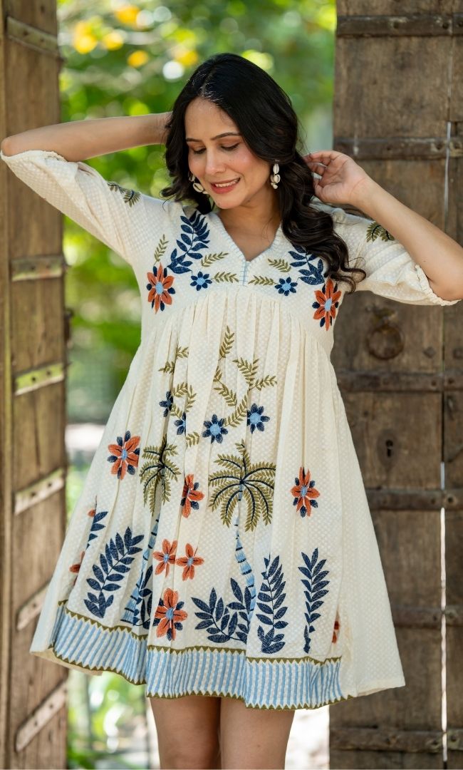 Dobby Drift Cotton Dress