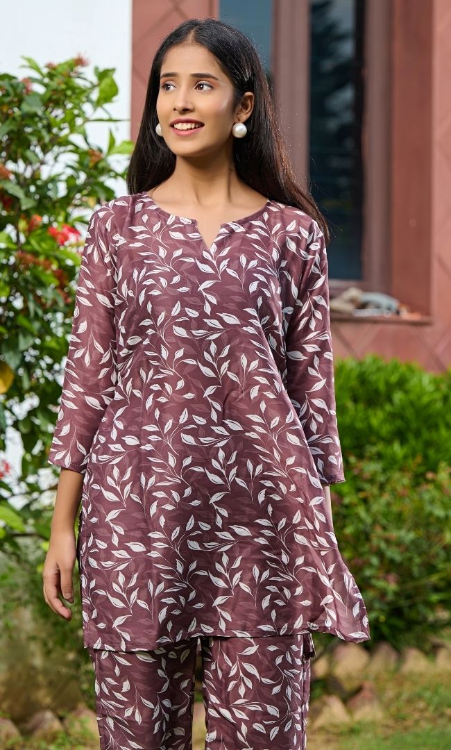 Brown Printed Rozana Set