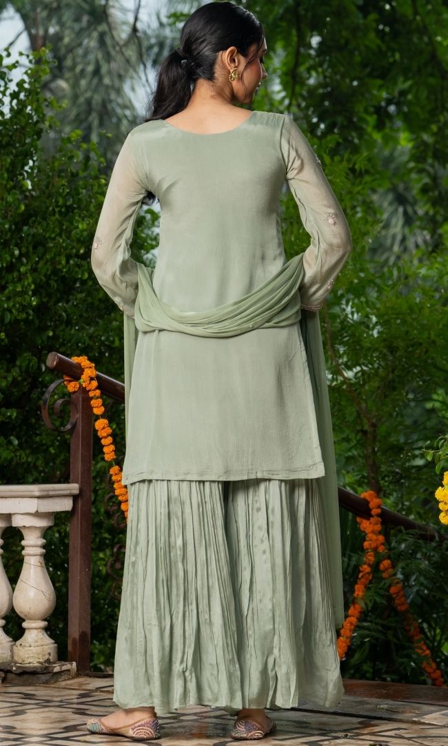 Panna Green Sharara Set