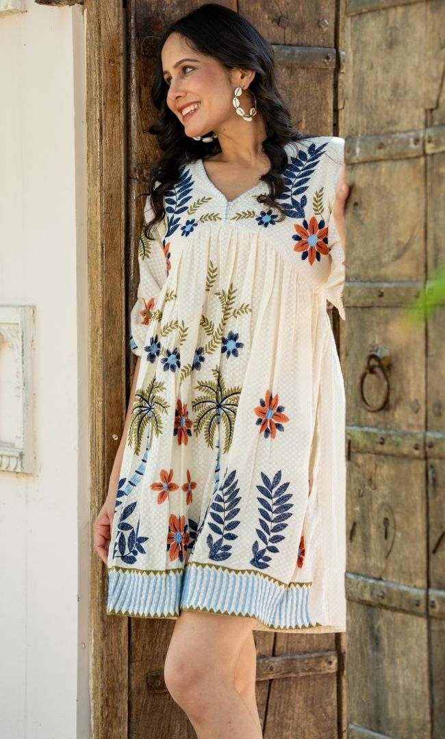 Dobby Drift Cotton Dress