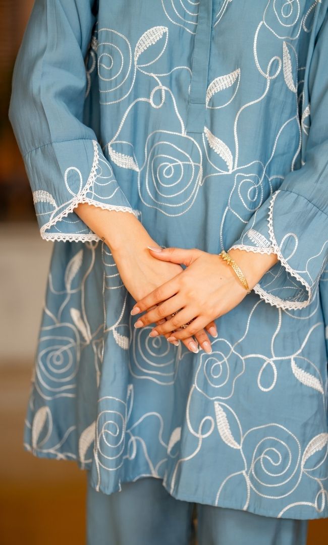 Abeer Blue Kurta Co-ord Set