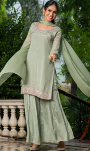 Panna Green Sharara Set