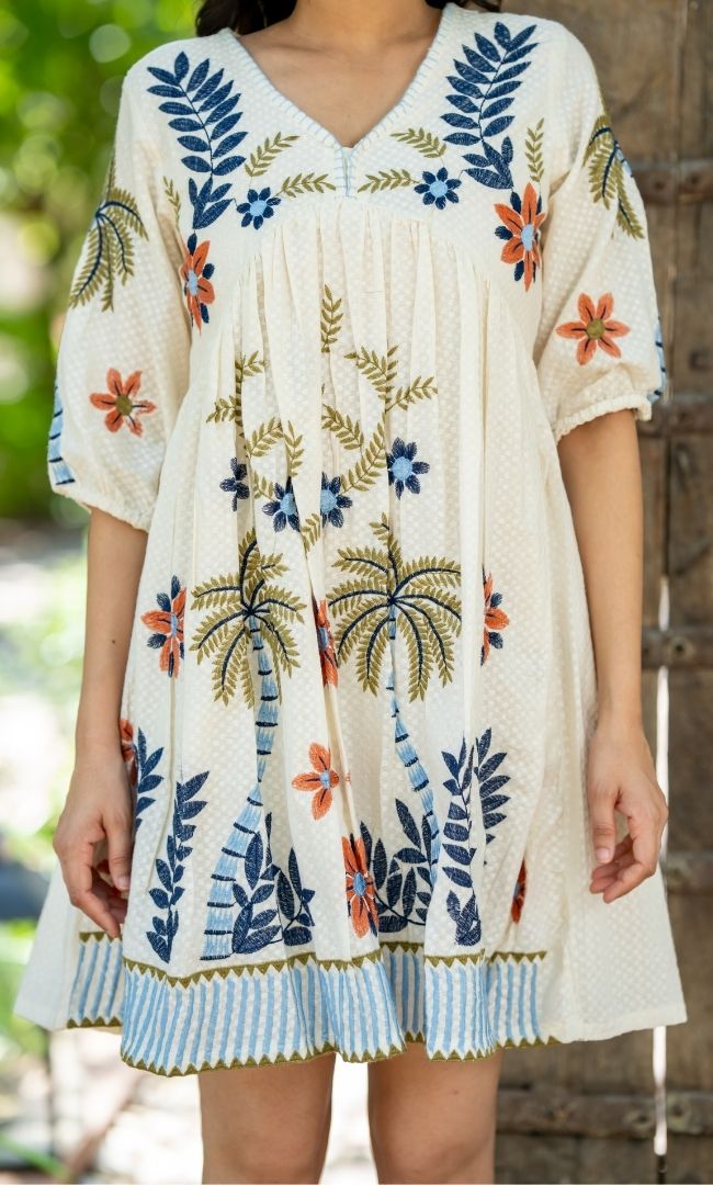 Dobby Drift Cotton Dress