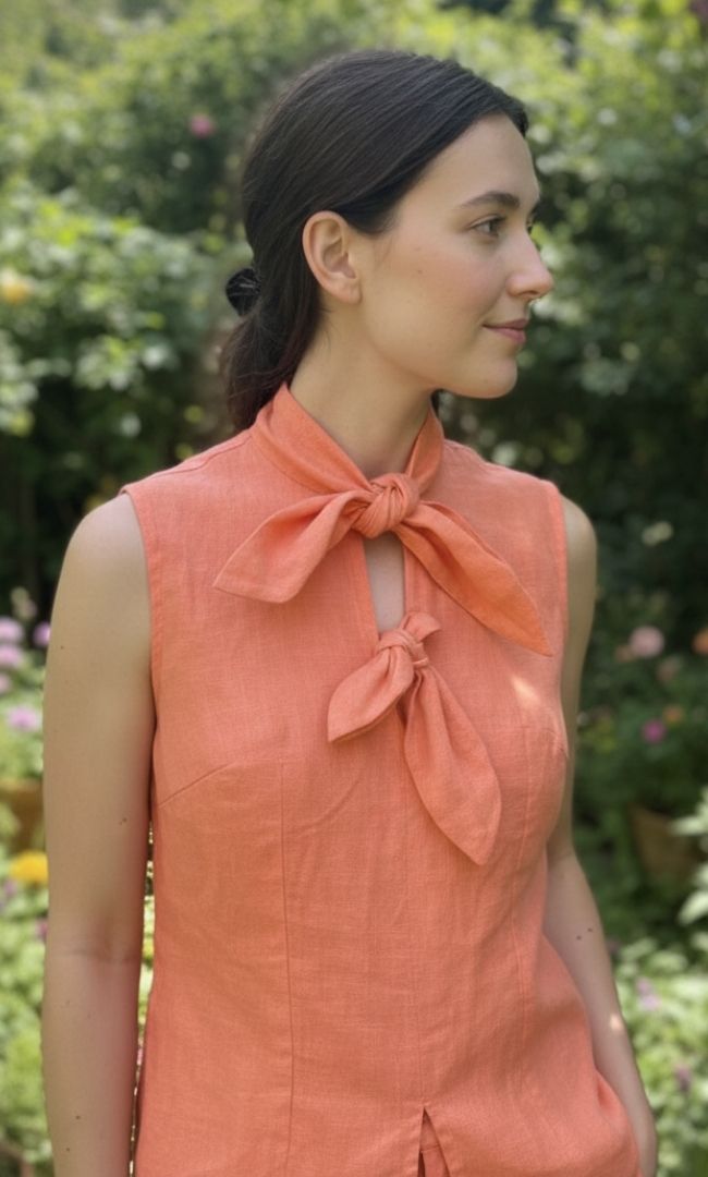 Coral Breeze Cotton Linen Co-Ord Set