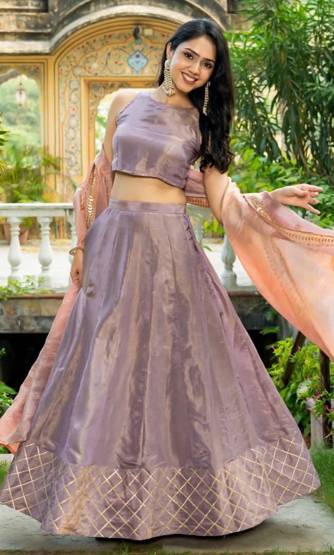 Sayuri Purple Tissue Lehenga Set