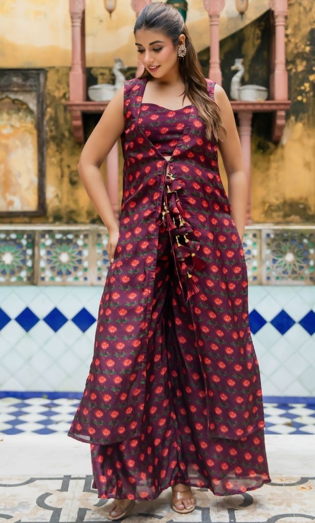 Raveilo Wine Co ord Set