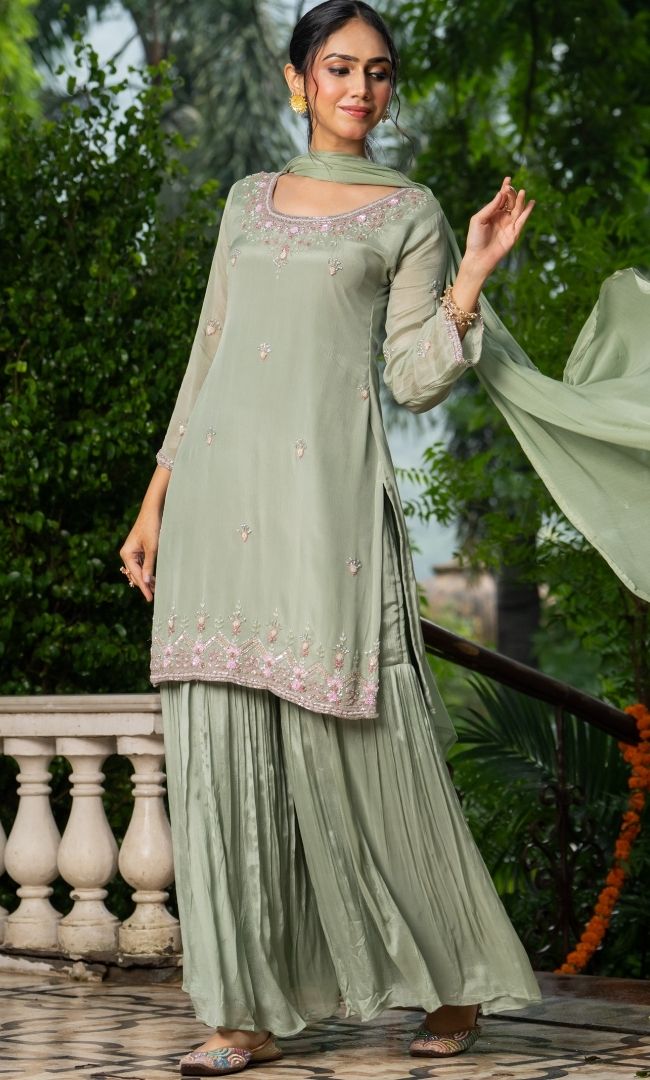 Panna Green Sharara Set