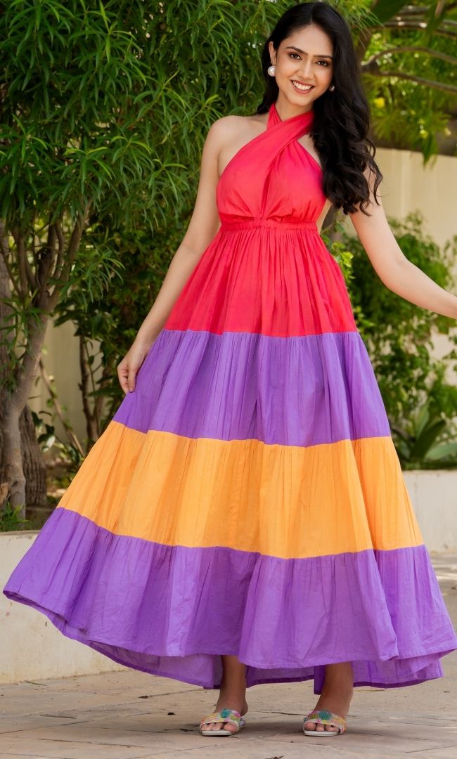 Selena Wrap Halter Neck Dress