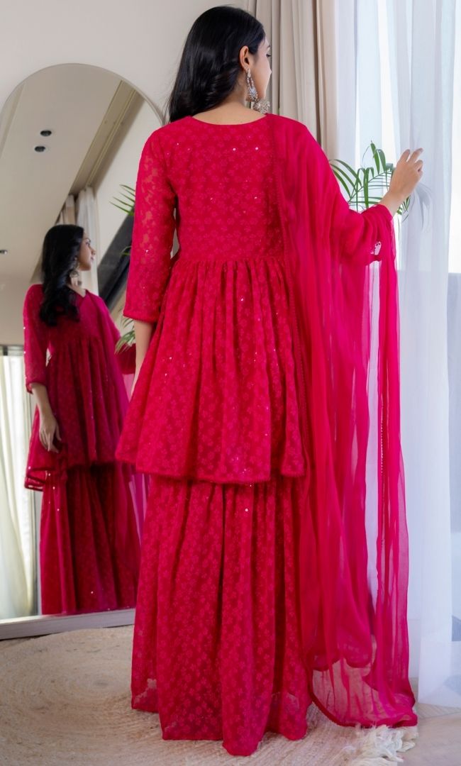 Sharyn Pink Sharara Set