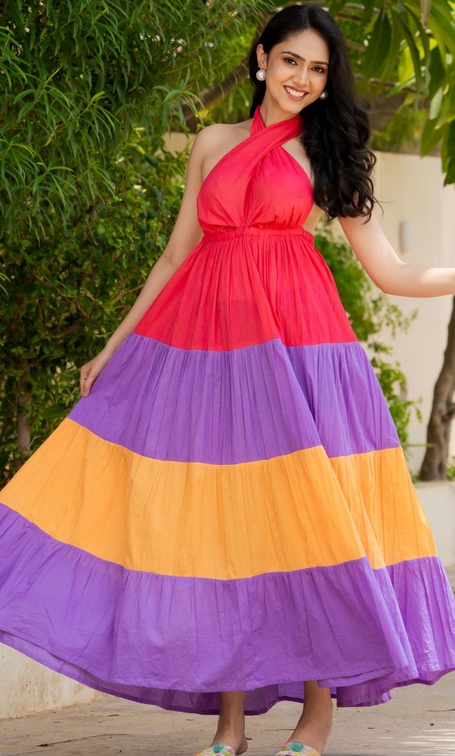 Selena Wrap Halter Neck Dress