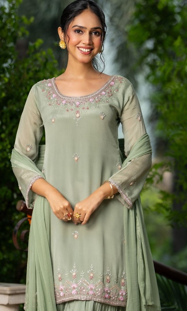 Panna Green Sharara Set