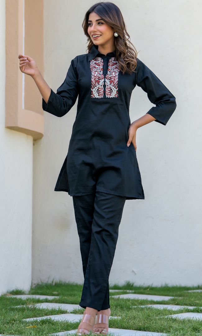 Sable Black Patch Co-ord Set