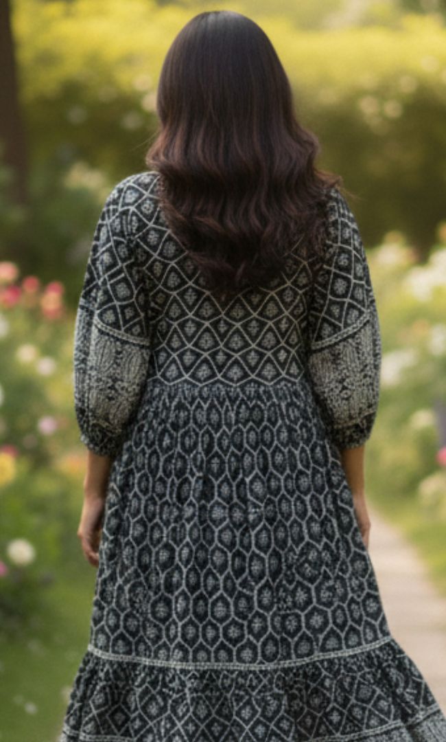 Rich Black Button Down Dress