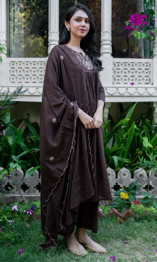 Vivana Brown Suit Set