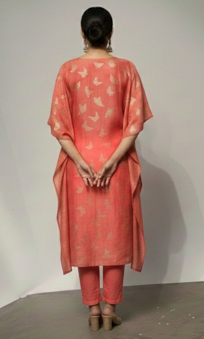 Rose Glow Zari kaftan