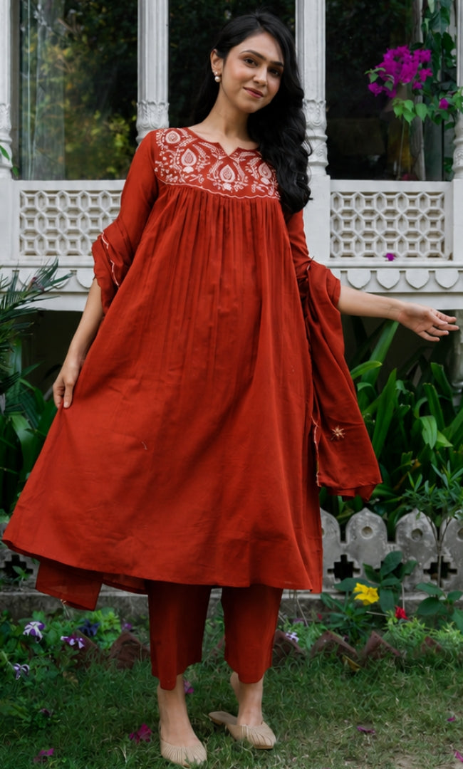 Vivana Orange Suit Set