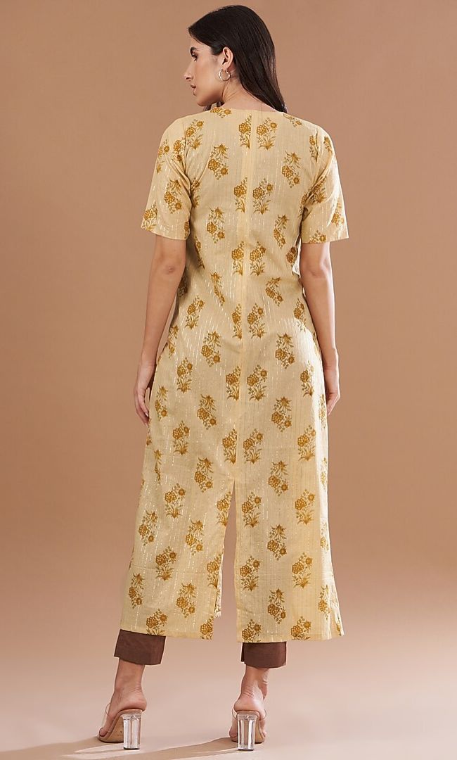 Golden Bloom Moti Jacket Set