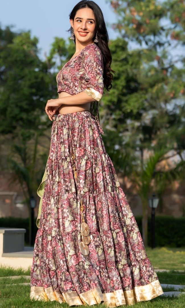 Srida Maroon Lehenga Set