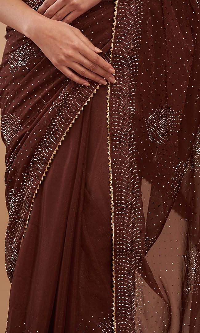 Maroon Embellished Saree