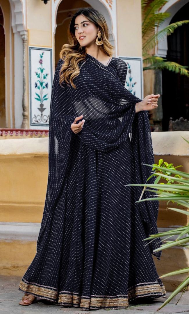 Black Bandhini lehenga