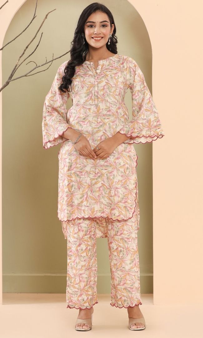 Multi Color Printed Kurta Set
