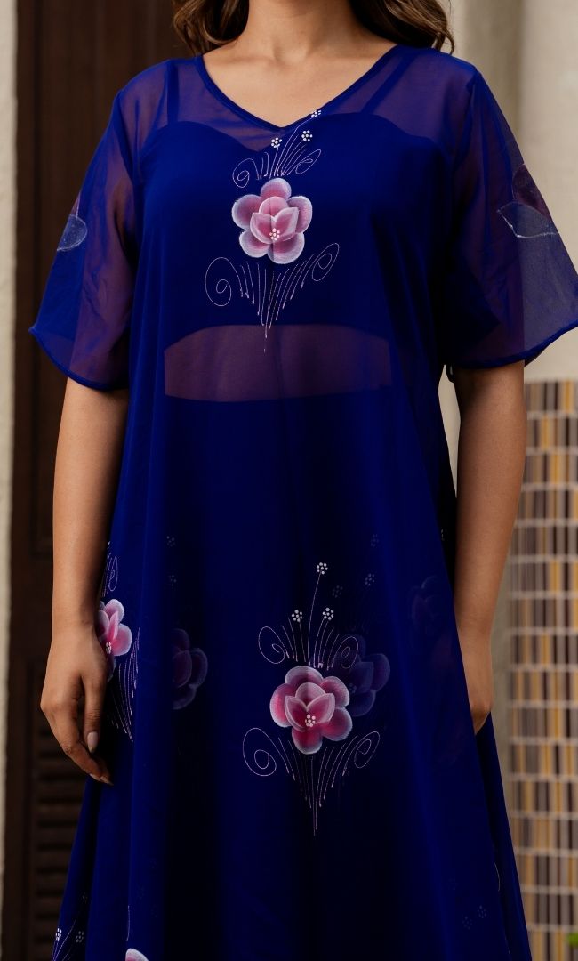 Garden Of Love Navy Blue 3 Piece Set