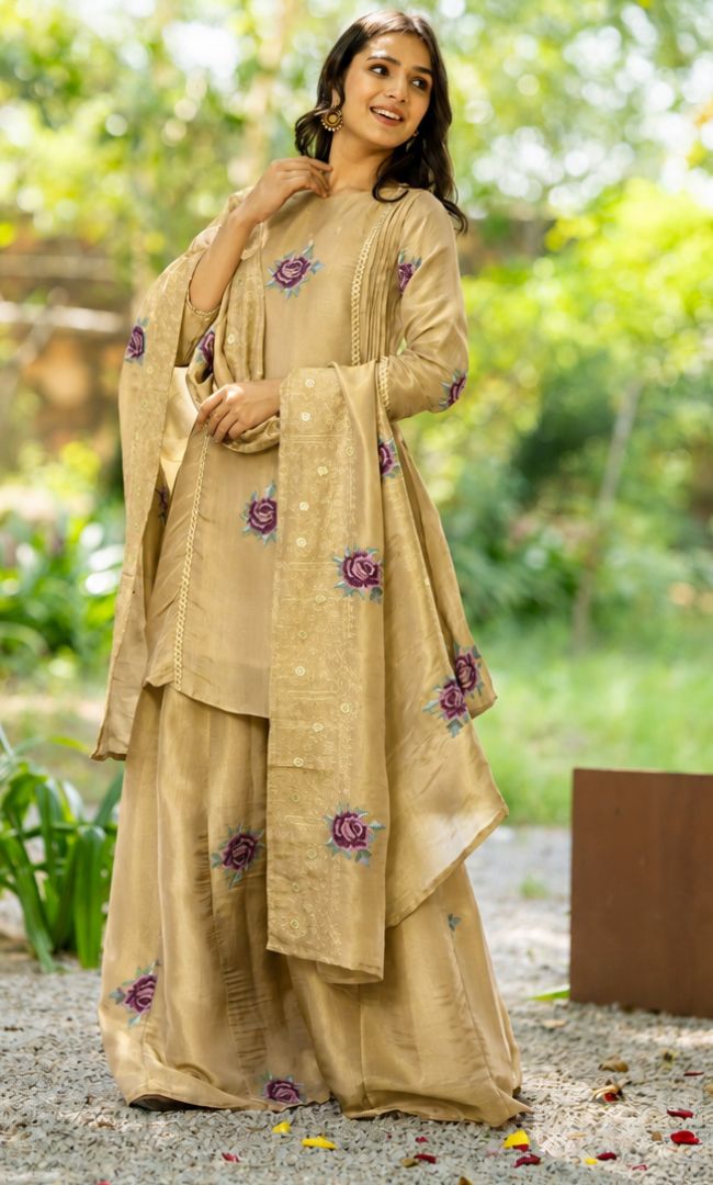 Golden Gulrose Tissue Suit Set