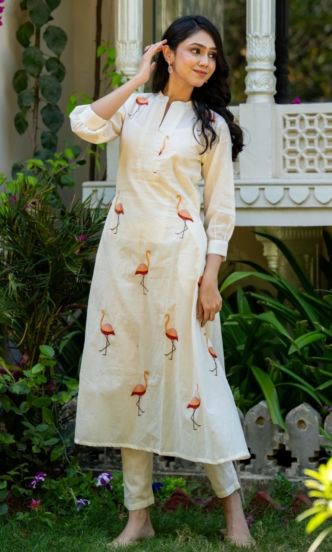 Flamingo Cotton Kurta Co-ord Set