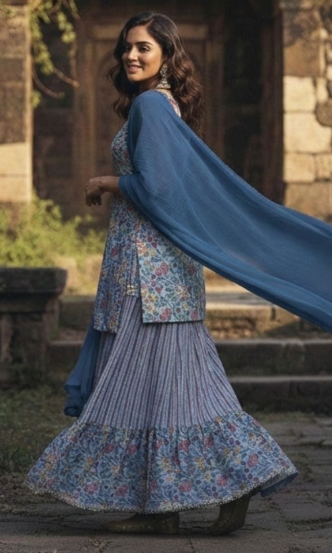 FLORA PRINTED SHARARA SET